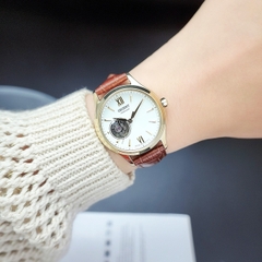 Đồng Hồ Nữ Automatic Orient Open Heart RA-AG0024S00C Dây Da