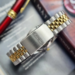 Đồng Hồ Nam Mathey Tissot Quartz H710BN Dây Sắt Demi Vàng Mặt Đen Diamond