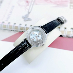 Đồng Hồ Nữ Royal Crown Quartz 3638 Da Đen
