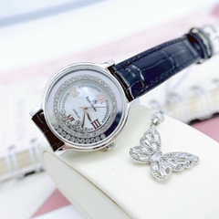 Đồng Hồ Nữ Royal Crown Quartz 3638 Da Đen