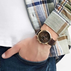 Đồng Hồ Nam Citizen Quartz Chronograph AN3612-09X Chronograph Dây Da Nâu Rose