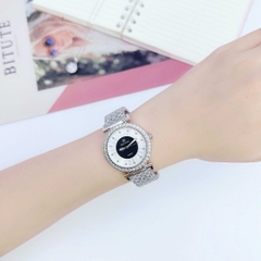 Đồng Hồ Nữ Royal Crown 4611P Dây Sắt Đính Full Đá