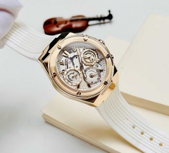 Đồng Hồ Unisex Guess Quartz GW0409L2 Dây Casu Gold