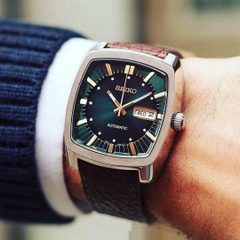 Đồng Hồ Nam Seiko Automatic SNKP27 Dây Da Vuông Mặt Xanh Lá