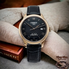 Đồng Hồ Nam Tissot Automatic T006.407.36.053.00 (T0064073605300) LE LOCLE Dây Da Đen Vỏ Vàng Hồng Mặt Đen Sapphire