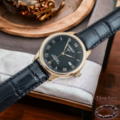 Đồng Hồ Nam Tissot Automatic T006.407.36.053.00 (T0064073605300) LE LOCLE Dây Da Đen Vỏ Vàng Hồng Mặt Đen Sapphire