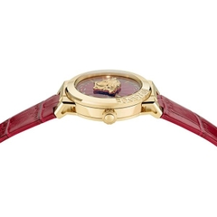Đồng Hồ Unisex Versus By Versace Quartz VE3F00722 Dây Da Vỏ Vàng Mặt Đỏ
