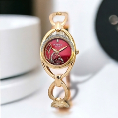 Đồng Hồ Nữ Sunrise Quartz 9014AA Thép Vàng Đỏ