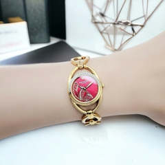 Đồng Hồ Nữ Sunrise Quartz 9014AA Thép Vàng Đỏ