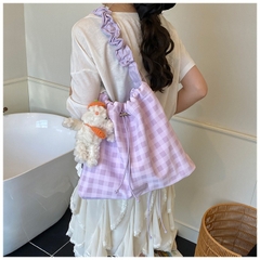 Túi Đeo Chéo Đeo Vai Caro mix Charm Thỏ Dễ Thương - tt250713