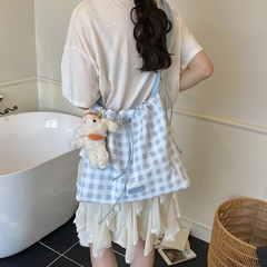 Túi Đeo Chéo Đeo Vai Caro mix Charm Thỏ Dễ Thương - tt250713