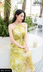 Mua Đầm maxi đi biển váy dạo biển loang màu cổ yếm maxi váy dáng dài đi  chơi đám cưới du lịch sang chảnh cao cấp PVC  Xanh tại Tổng kho