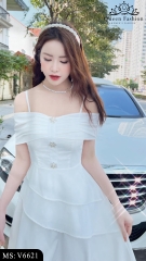 V6621 Váy trắng xoè dự tiệc