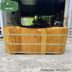 Bồn Tắm Gỗ Pơmu 2 Người Dáng Oval