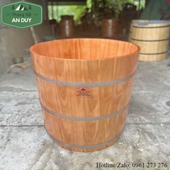 Bồn Tắm Tròn Gỗ Thông Màu Cánh Gián