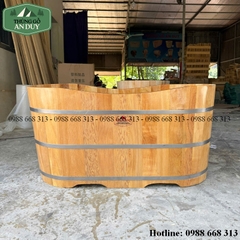Bồn Tắm Gỗ Pơ mu Dáng Oval