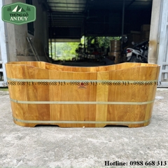 Bồn Tắm Gỗ Pơmu 2 Người Dáng Oval