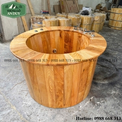 Bồn Tắm Gỗ Sục Massage Dáng Tròn