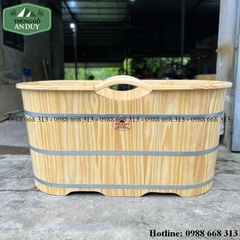 Bồn Tắm Gỗ Thông Bo Viền Tay Nắm