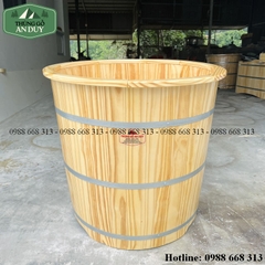 Bồn Tắm Gỗ Thông Tròn Bo Viền