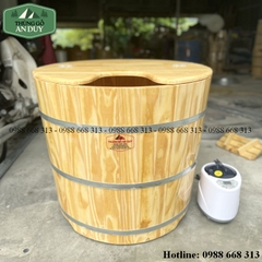 Bồn Tắm Xông Hơi Gỗ Thông Dáng Tròn