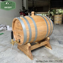 Thùng Gỗ Sồi Vòi Crom Cao Cấp