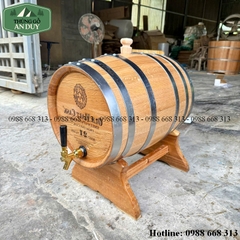 Thùng Ngâm Rượu Gỗ Sồi 30l Vòi Crom