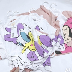 Áo thun bé Set 2 áo phông Disney Mickey Vịt Donal bé gái chất cotton 4 chiều mềm mịn