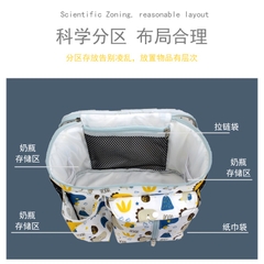 Túi xách bỉm sữa mẹ và bé nhiều ngăn kèm dây đeo chéo chất liệu vải dệt chống nước