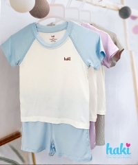 Bộ cộc tay raglan, phối màu 12-18M