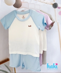 Bộ cộc tay raglan, phối màu 2-3y