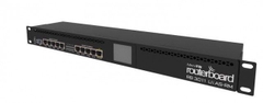 1U rackmount, 10xGigabit Ethernet, USB 3.0, LCD, PoE out on port 10, 2x1.4GHz CPU, 1GB RAM, RouterOS L5Concurrent users: ~ 200 users