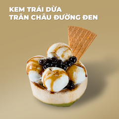 Kem trái dừa Trân châu đường đen