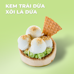 Kem trái dừa xôi lá dứa