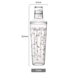 Bình lắc nhựa vạch đậm cao cấp 700ml
