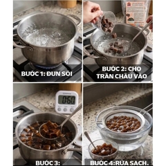 Trân Châu Bánh Bò Vị Đường Đen Lermao Tươi Đông Lạnh 1kg