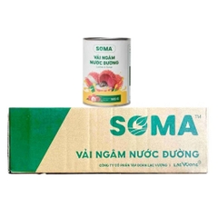 Vải ngâm nước đường Soma - LON 565G