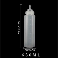 Chai nhựa tròn đựng sốt 600ml - 24oz