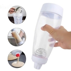Bình lắc nhựa lò xo 2 đầu đựng kem và machiato (Bình bóp lò xo 1 lít)