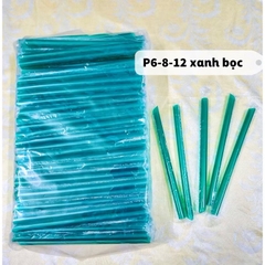 Ống hút nhựa màu xanh phi 8 có màng bọc túi 500g