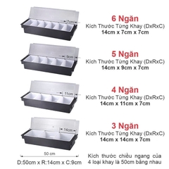 Khay nhựa đựng topping - 6 NGĂN