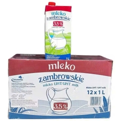 [Thùng 12 hộp] Sữa tươi Ba Lan Mleko Zambrowskie hộp 1 lít