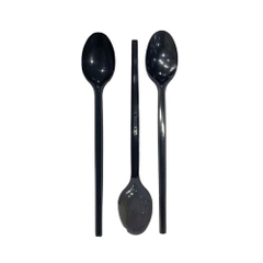 Muỗng nhựa dài 20cm màu đen - TÚI 100 CÁI