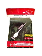 Muỗng nhựa dài 20cm màu đen - TÚI 100 CÁI