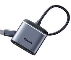 Hub chuyển Baseus Enjoy Series Type C to Dual HDMI 4K+Type C PD intelligent HUB adapter Grey cho Smartphone/ iPad Pro 2018/ Macbook