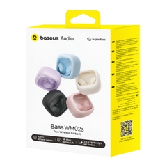 Tai Nghe Không Dây TWS Baseus Bass WM02s (Bluetooth 6.0, SuperBass, Pin 7 Giờ, Kháng Nước IPX5)
