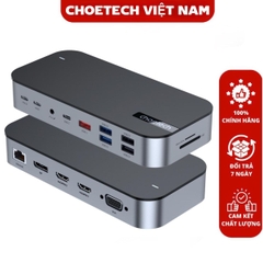 Bộ Hub chuyển đổi 15 in1 Choetech HUB-M52 Docking Station dùng cho điện thoại, máy tính bảng và thiết bị chơi game- Hàng chính hãng