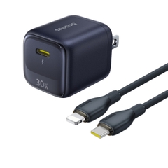 Bộ&nbsp;sạc nhanh 1 cổng USB C 30W Baseus EnerFill FN22 Fast Charger (Kèm&nbsp;cáp Baseus Ultra-Fast Fast Charging Cable&nbsp;Type C to Lightning 20w dài 1.5M)