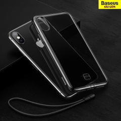 Ốp lưng trong suốt có dây đeo tay chống rớt Baseus Transparent Key Phone Case (TPU Soft Silicone, Dirt-resistant, Prevent Dropping Case)