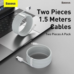 Bộ Combo 02 cáp sạc anh an toàn 20W và truyền dữ liệu thông minh Baseus Simple Wisdom Data Cable Kit (USB to Lightning/ Type C/ Micro USB, Type C to lightning, Fast Charging & Data Cable)